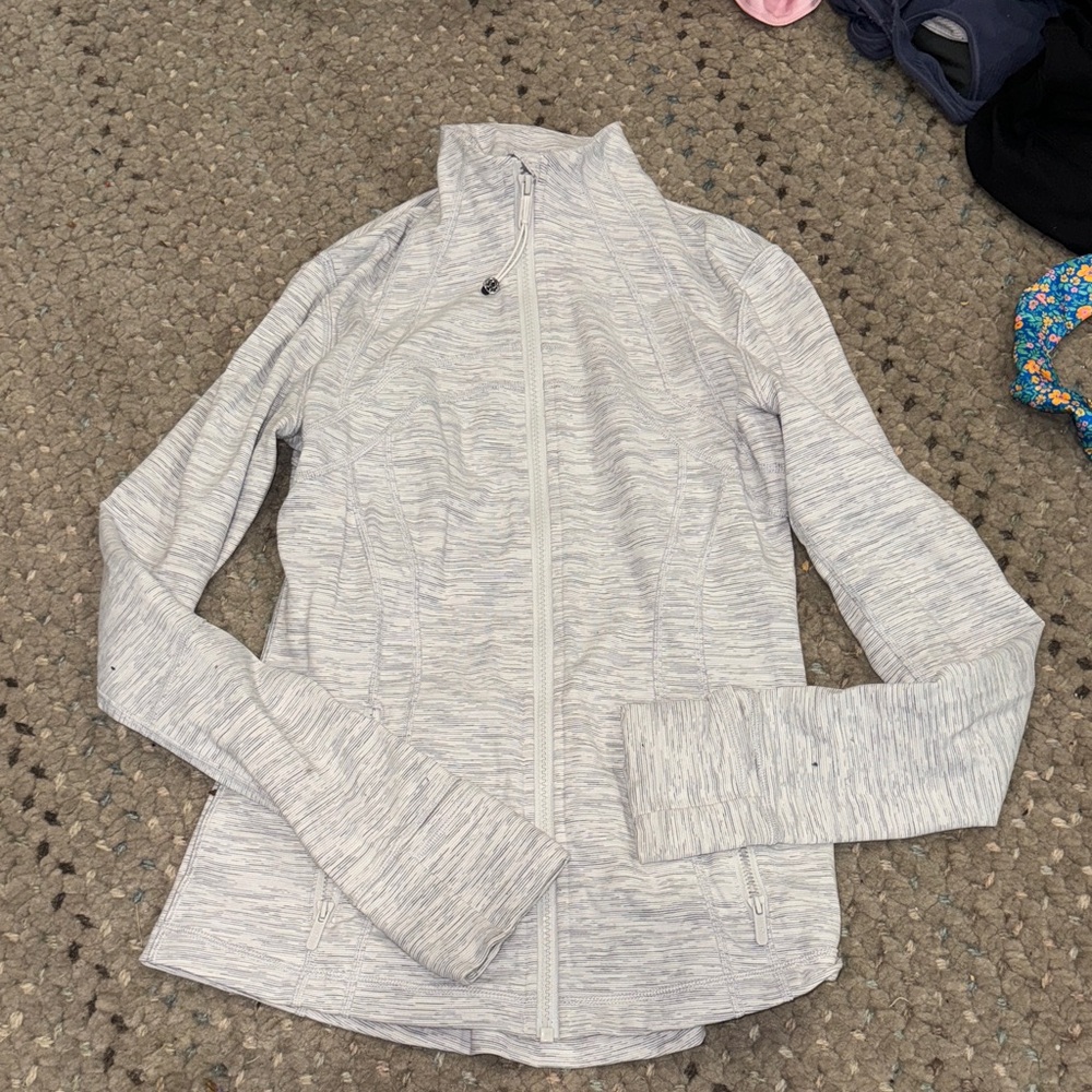 lululemon athletica Heathered Light Gray Full-Zip Utility Jacket